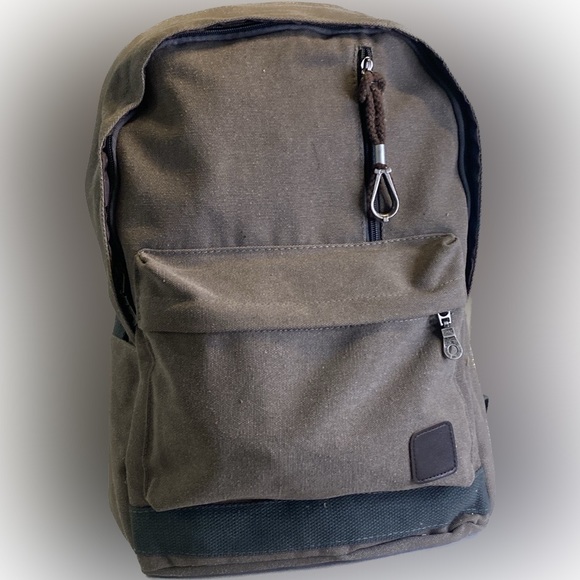Other - Canvas Backpack Brown and Gray that’s great for student or commuter